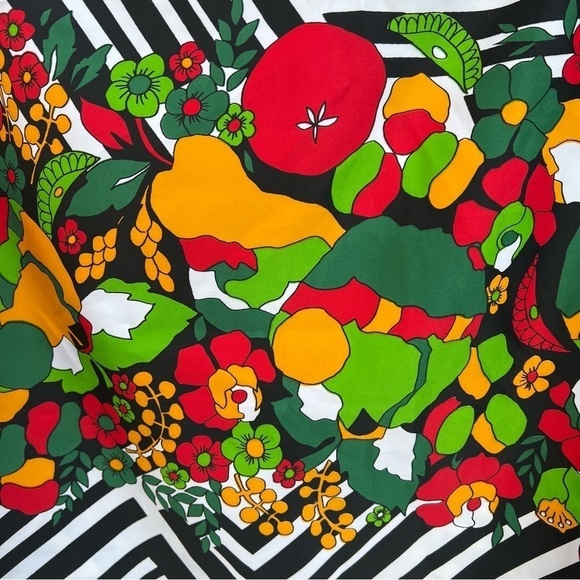 Vintage Lanvin I. Magnin Geometric Floral Button Front Blouse Mod Flowers Medium - Picture 6 of 16